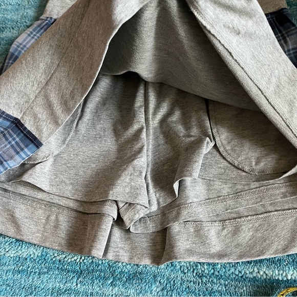 Sundays Becca skort Sienna s/s sweatshirt set grey blue Plaid trim size Medium - Picture 10 of 16